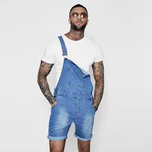 Для Мужчин's повседневные джинсы комбинезоны для женщин шорты Мода г. Лето Марка NEW Fashion Hi Street проблемных джинсовые мотобрюки комбинезон