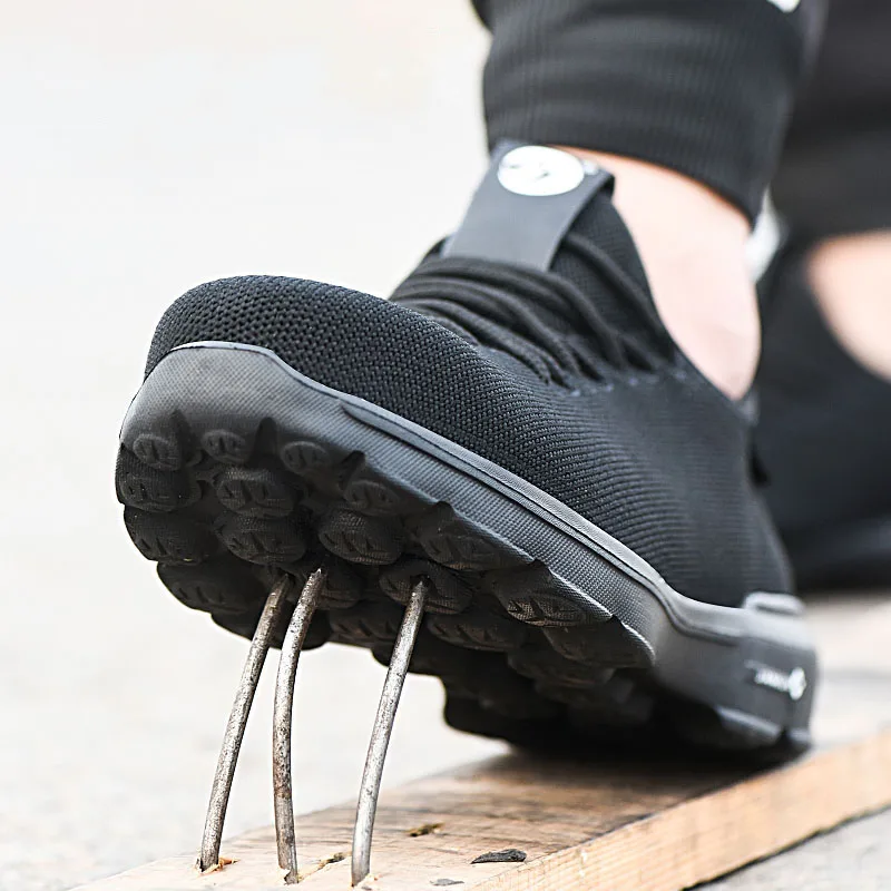 ODBL Мужская Рабочая защитная обувь со стальным носком модная дышащая Спортивная дышащая обувь легкая летняя мужская спортивная обувь