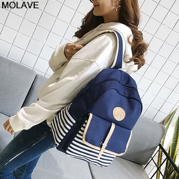 

MOLAVE Backpacks Canvas Backpacks Candy Color School Bags for Teenagers Girls Preppy Backpacks Patchwork Backpack mochilas 16JU1