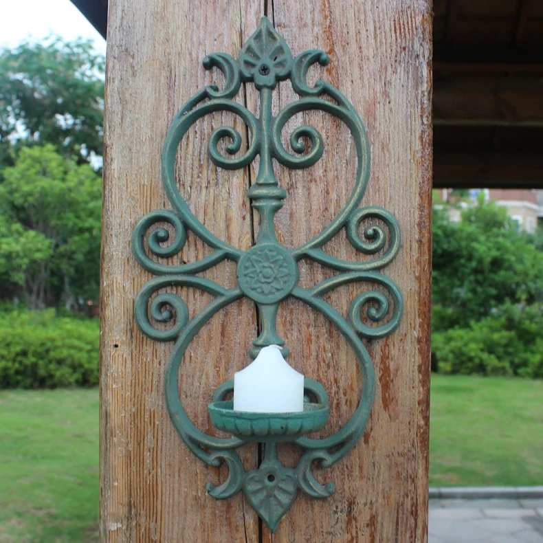 

Retro Finishing Candle Holder Cast Iron Garden Wall Decor