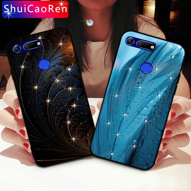

Luxury Silicone Cases For Huawei Honor V9 V10 V20 Glitter Diamond Shell Back Cover For Huawei Honor View 20 10 Rhinestone Case