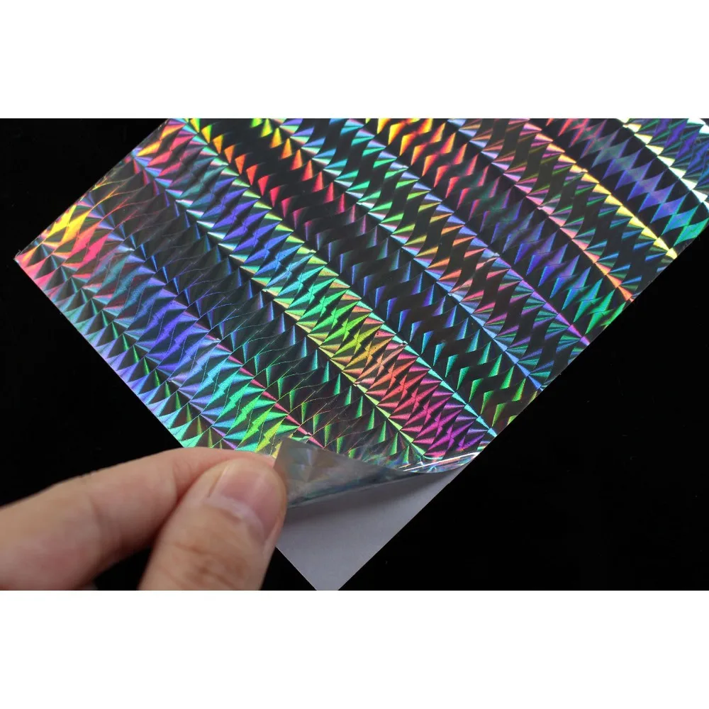 Tigofly 6 Piezas 3 Colores 10 x 21 cm holográfica láser láser Artificial Piel de pez DIY Jig Pegatina Pegatina señuelo Moscas Atado Materiales 