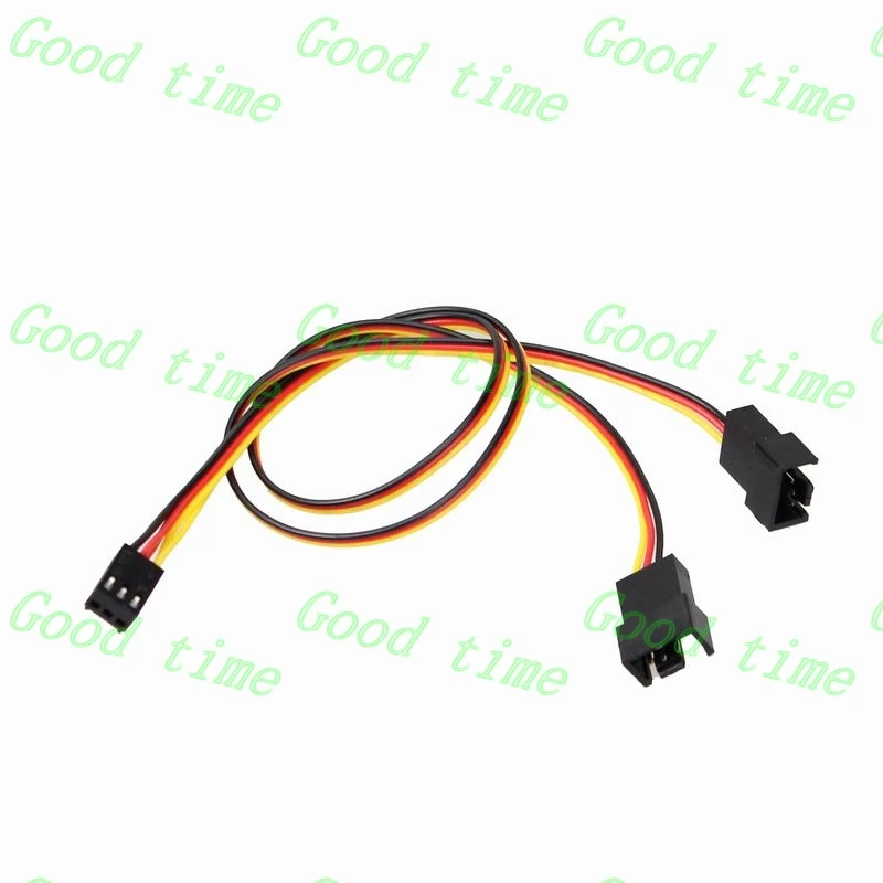 50 pcs  300mm Y- Spliter adpter 3 Pin Female Connector to 2 x 2 pin/3 pin male Cable 11.81"