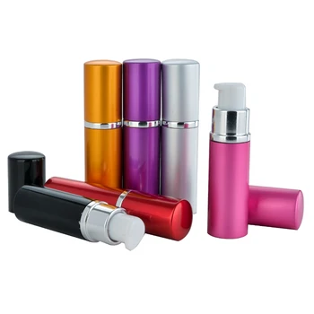 

New Style 10ML Mini Portable Aluminum Refillable Shampoo Bottle With Pump Empty Glass Cosmetic Cream Case For Travler