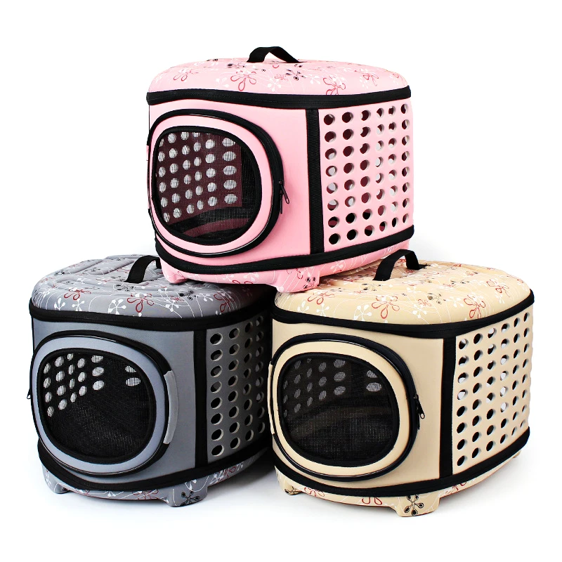 

Hot sale portable folding pet Dog Box Go out to carry the pet travel bag Carriers For Cats ventilation aviation dog and cat bag