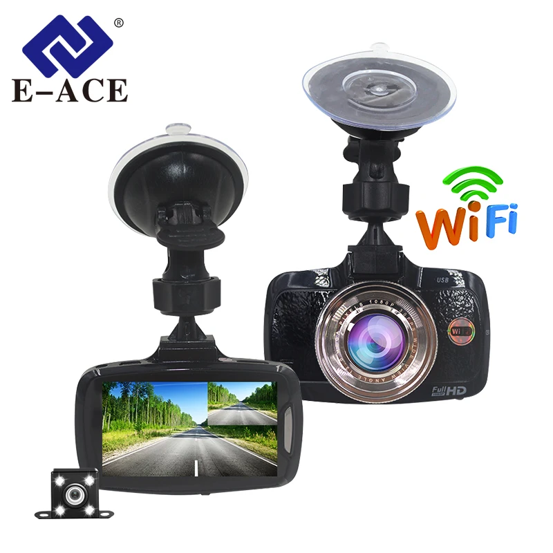 

E-ACE Car Dvr 2.7 Inch Mini Wifi Dash Cam With Dual Camara Lens FHD 1080P Video Recorder Parking Monitor Auto Avtoregistrator