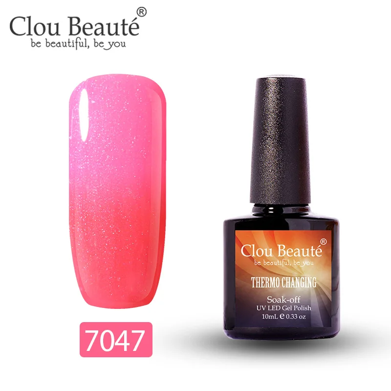 Clou Beaute изменение температуры УФ Гель-лак для ногтей 10 мл Гель-лак для ногтей маникюр термо-гель лак для ногтей цветной Гибридный лак - Цвет: 7047