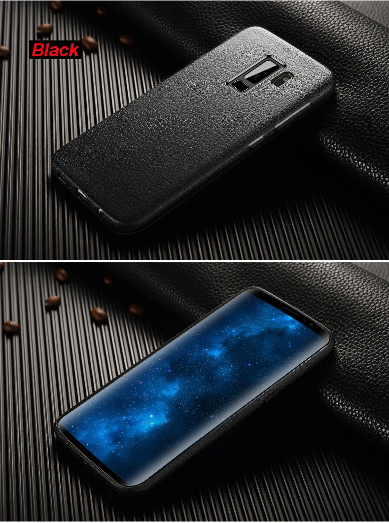 MLLSE Ultra Thin Leather Skin TPU Phone Cover For Galaxy S9 Plus Business Style Case For SAMSUNG S8 S8+ Note 8 Back Protector (19)