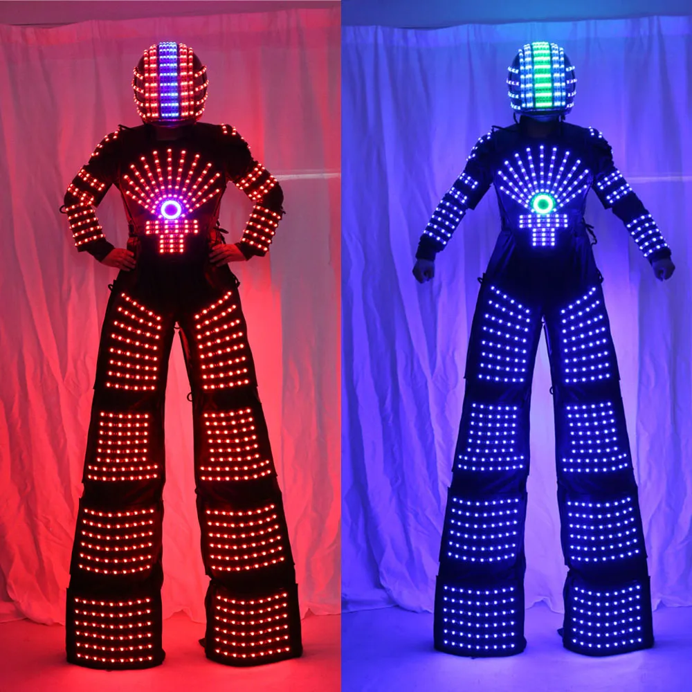LED Suit Costumes Clothes Stilts Walker LED Lights Luminous Stage Dance