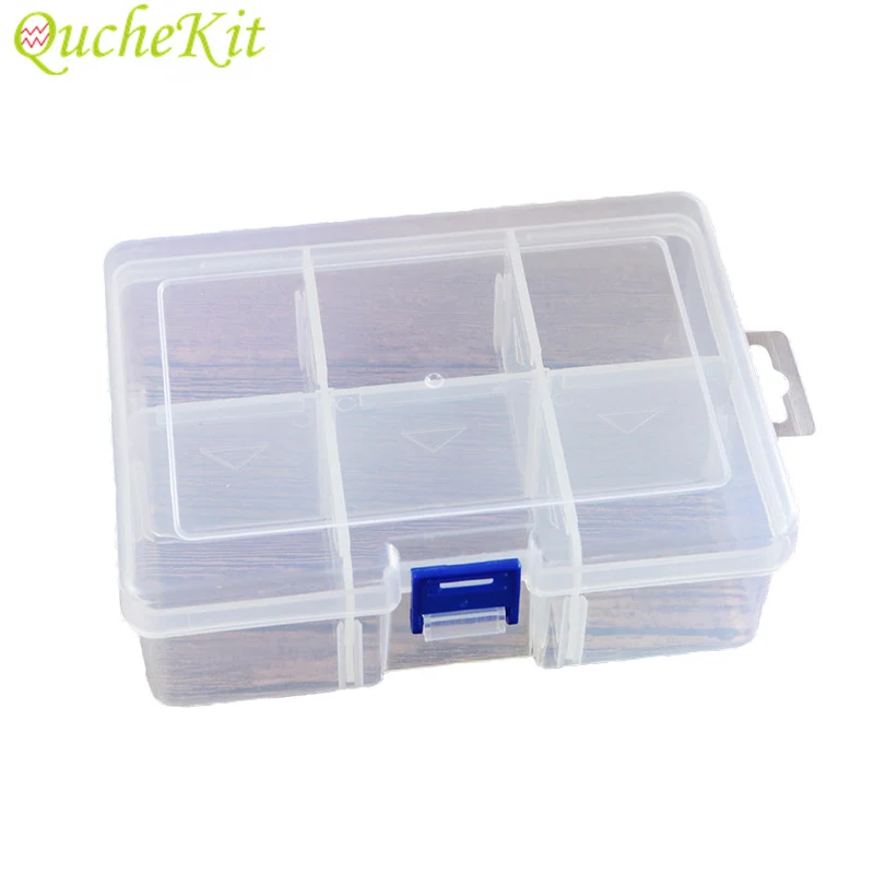 

6 Grids Clear Plastic Storage Box Large Adjustable Storage Container Case Jewelry Display Organizer Sealed Food Fruits Container