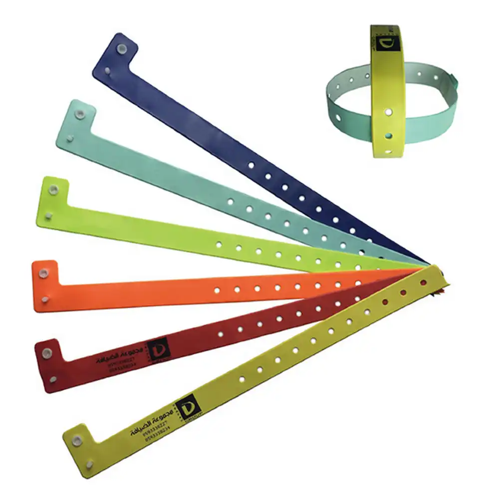 100/ x Vinyl Security Bracelets L-Shaped Colourful Printed Gears Gears Gears