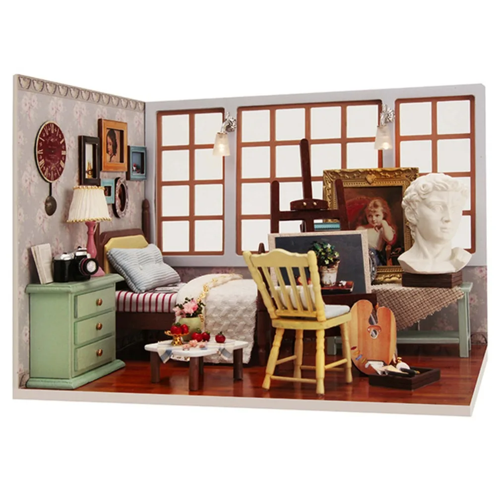 DIY Doll House Wooden Doll Houses Miniature dollhouse Furniture Kit