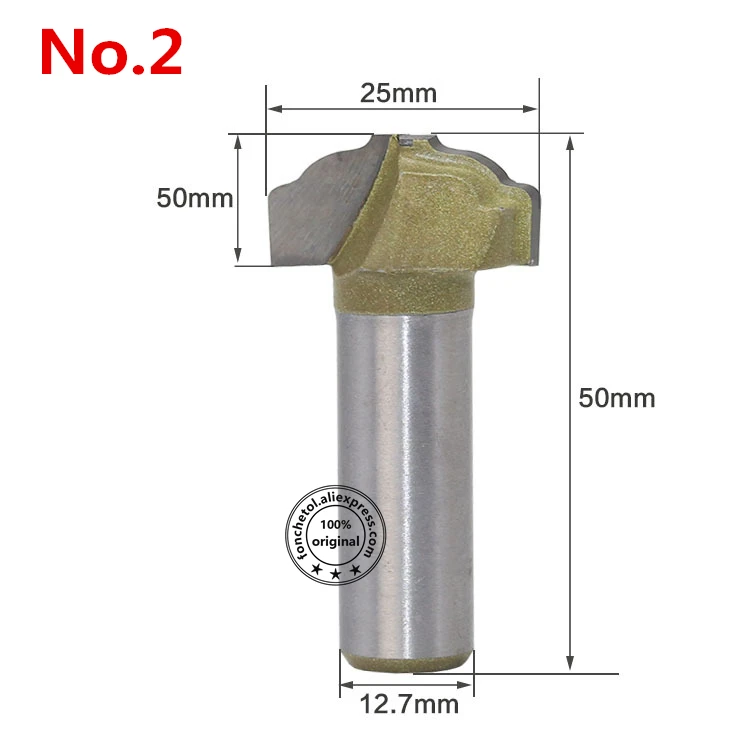 12.7mm Shank-1PCS,cnc solid carbide engraving woodworking router bit,trimmer wood milling cutter,Cabinet door lace knife - Длина режущей кромки: No.2