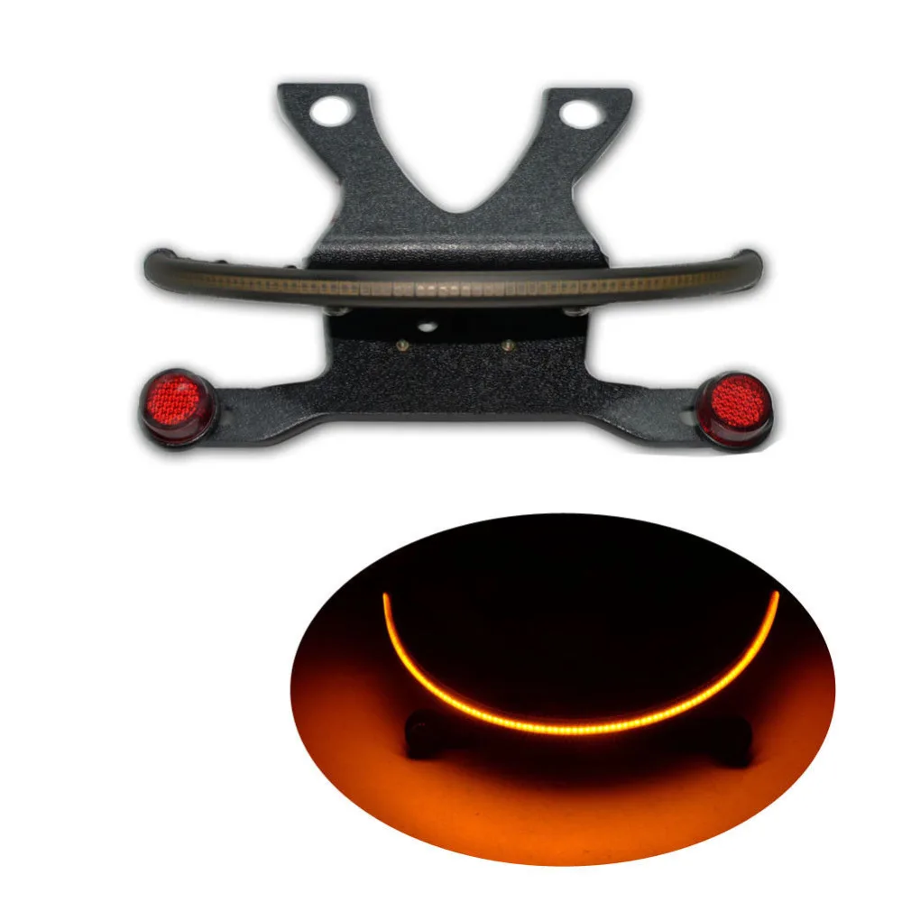 Motorcycle LED Fender Smoke Turn Signal Kit&Tag Light&Bracket For