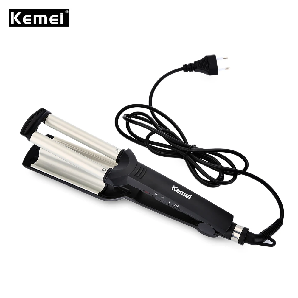 

Kemei KM - 2022 Electric Hair Curler Egg Roll Style Electric Hair Curling Wand Hairstyles Tools Three Perm Rolls Ceramic Curler