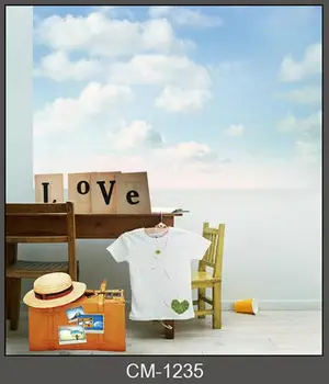 

Blue Sky White Clouds Love Carrying Case Clothes backdrops Vinyl cloth Computer printed wall Photography Backgrounds