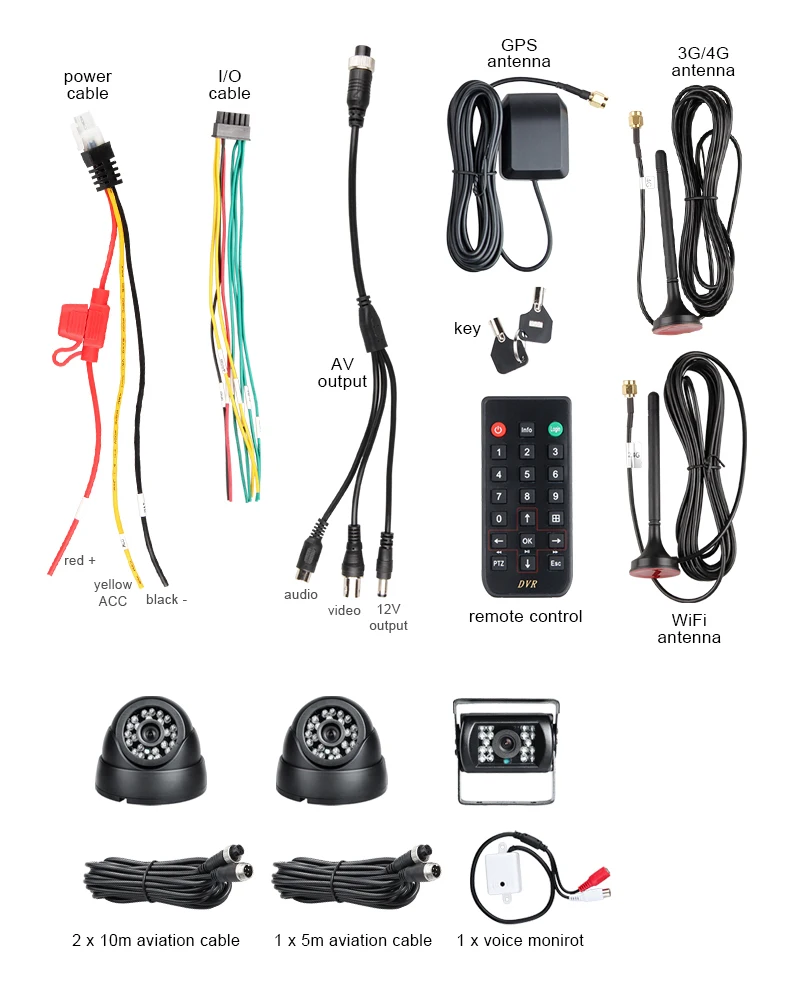  3G GPS WIFI 4CH HDD Disco Duro coche móvil Dvr + 3 uds cámara de coche Mdvr Bluetooth android/Ios A
