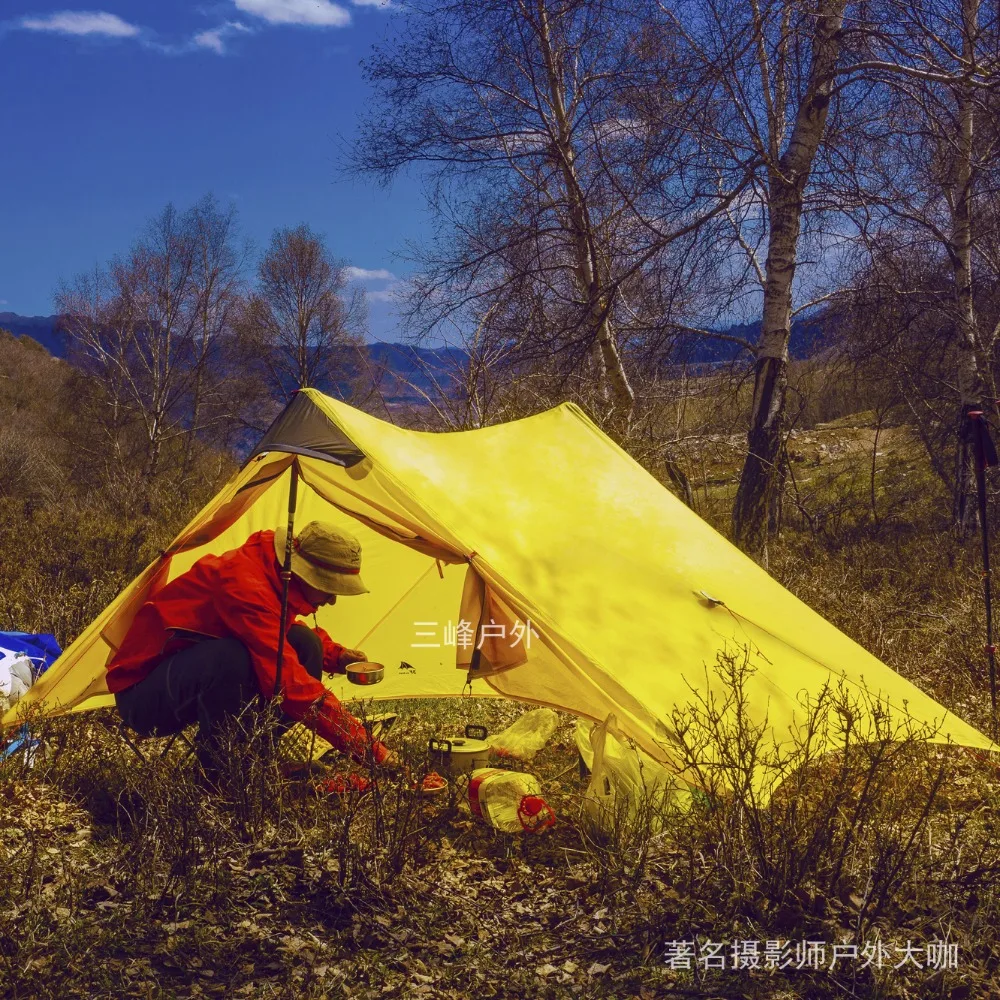 2018 LanShan 2 3F UL GEAR 2 Persona al aire libre ultraligero de la tienda de Camping 3 temporada profesional 15D Silnylon sin vástago Tienda 4 temporada - 4