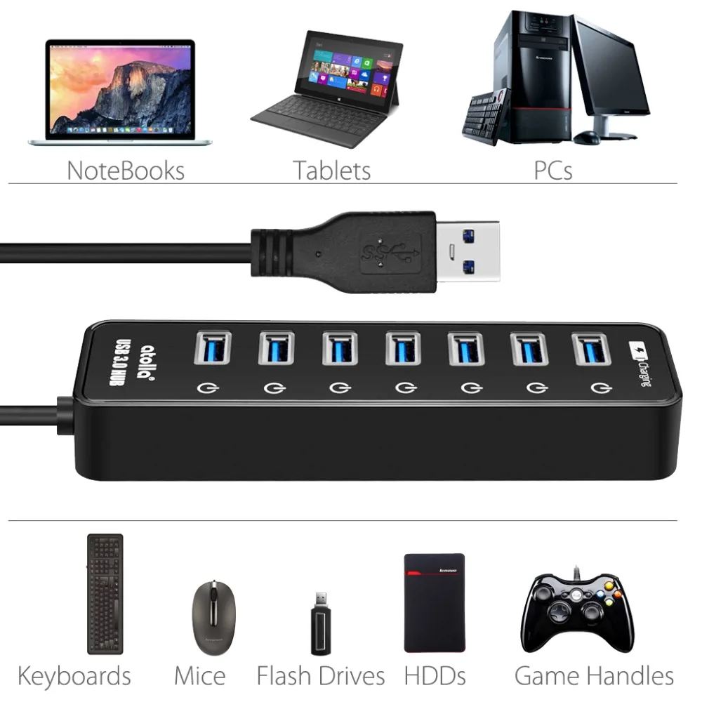 ch207 7-Port USB 3.O Hub - 2