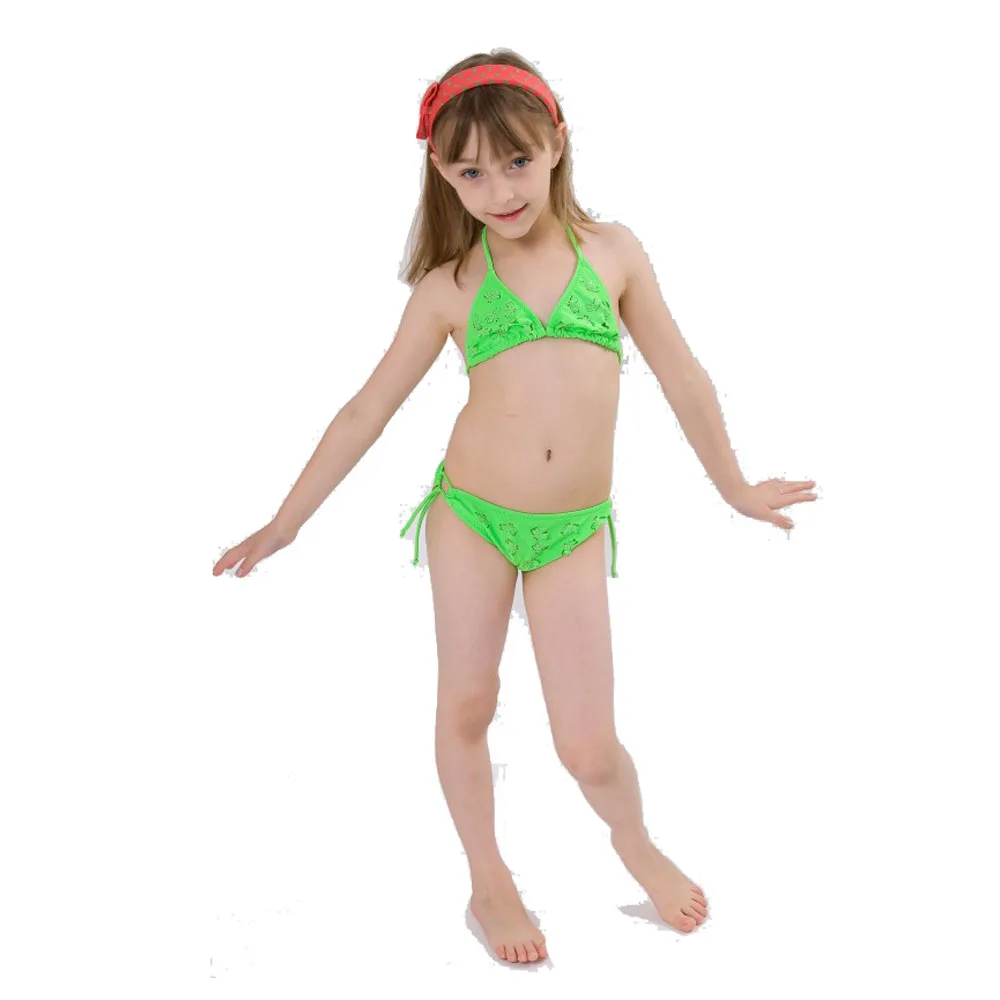 2016 New Kids European and American Style Dragonfly Bikini Children s Swimwear Girls Split Biquini Solid