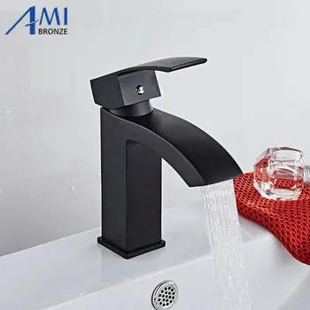 

Basin Faucets Bathroom Sink Basin Mixer Hot Cold Brass Faucet Mixer Tap Chrome/Black/Nickel Brush 8318S