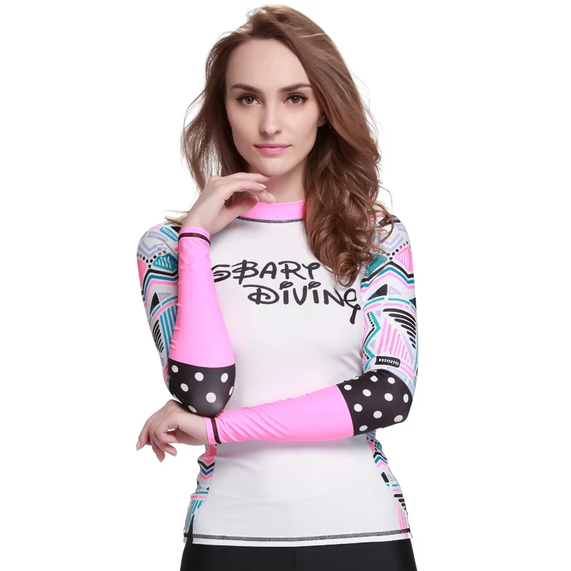 Sbart купальник rashguard UPF 50+ УФ рубашки для купания футболка серфера женский спортивный топ серфинговые купальники для девочек костюм для серфинга - Цвет: top only