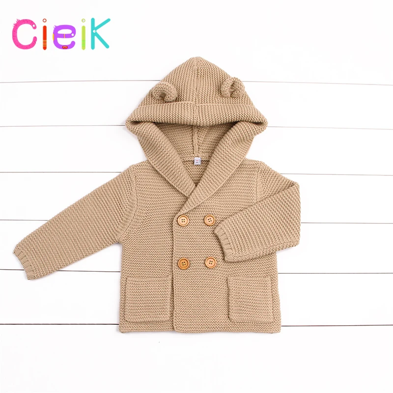 CieiK 2018 New Spring Baby Hooded Outwear Newborn Boys Jacket Rabbit Cute Infant Knitted Infant Girls Clothes Kids Winter Coats (12)