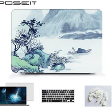 Масло чернила живопись стиль ноутбук жесткий корпус Чехол клавиатура кожный чехол для Macbook Air 11 13 Pro Retina12 13 15 дюймов Touch Bar