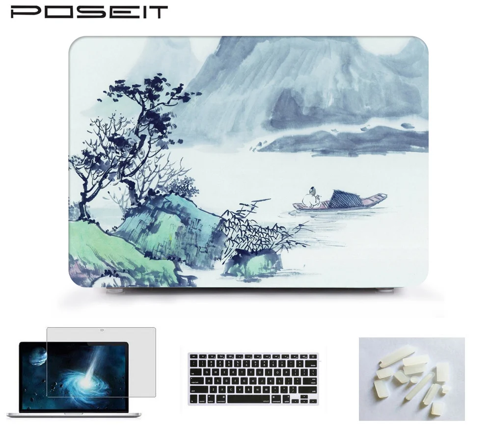 

Ink Oil Painting style Laptop Hard Shell Case Cover Keyboard Skin Cover for Macbook Air 11 13 Pro Retina12 13 15 inch Touch Bar
