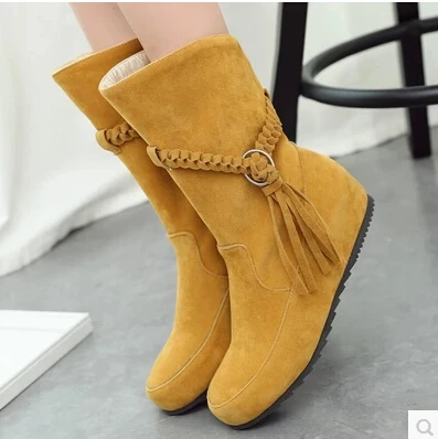 

16 new casual shoes within the higher flat matte fringed boots student shoes Korean version of the national wind lace boots