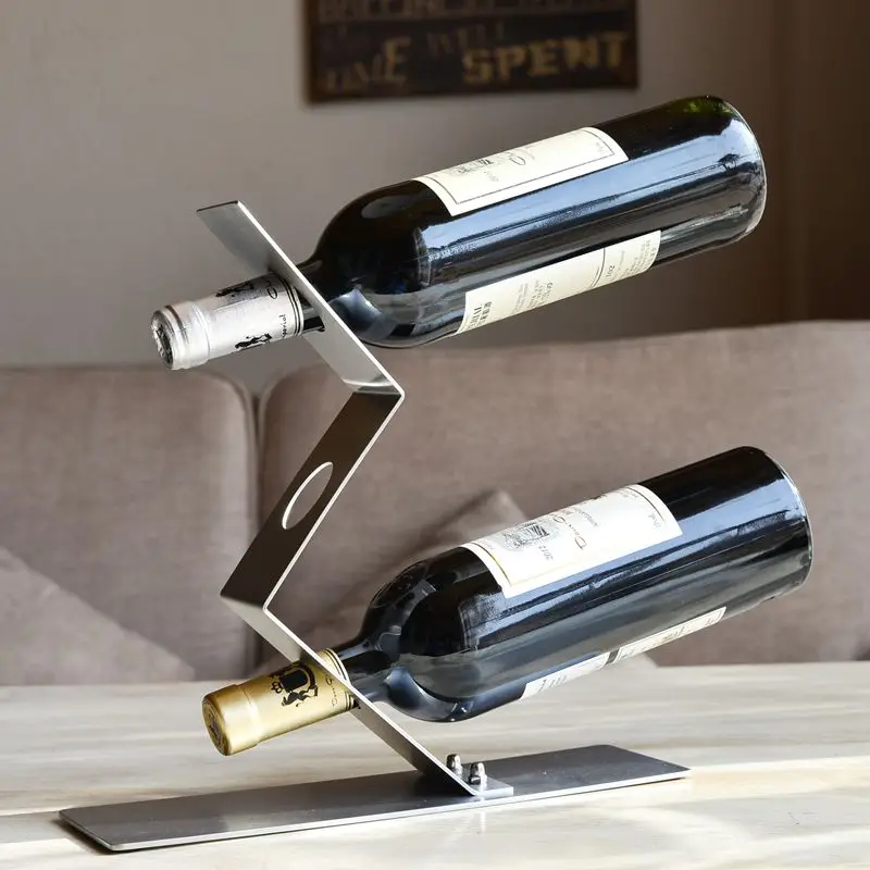Creative Stainless Steel Bending Wine Holder Decorative Metal Curving