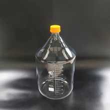 Бутылка реагента, с желтой крышкой винта, боросиликатное стекло 3,3, емкость 10000 мл, выпускной образец флаконы пластиковая крышка