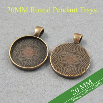 

20mm Antique Copper Circle Pendant Setting, Copper Round Pendant Tray Settings, Bezel Setting