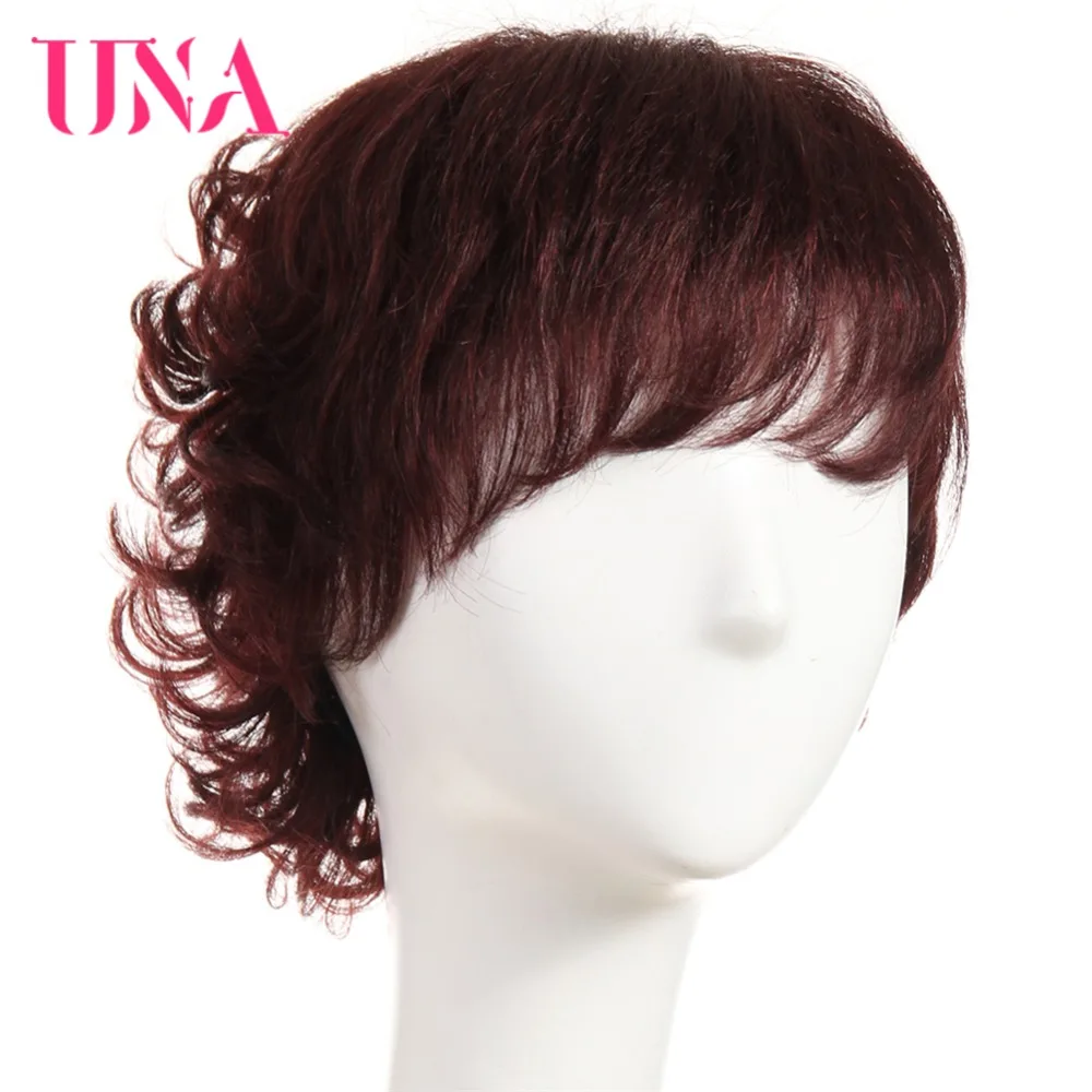 UNA Non-Remy Malaysian Human Hair Funmi Curly Wigs For Women 150% Density #1 #1B #2 #4 #27 #30 #33 #99J #BURG #350 #2/33