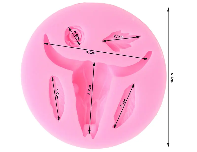 Силиконовая форма в виде цветка розы перо бык голова кекс Топпер помадка Плесень DIY праздничное украшение торта конфеты форма для шоколадной мастики