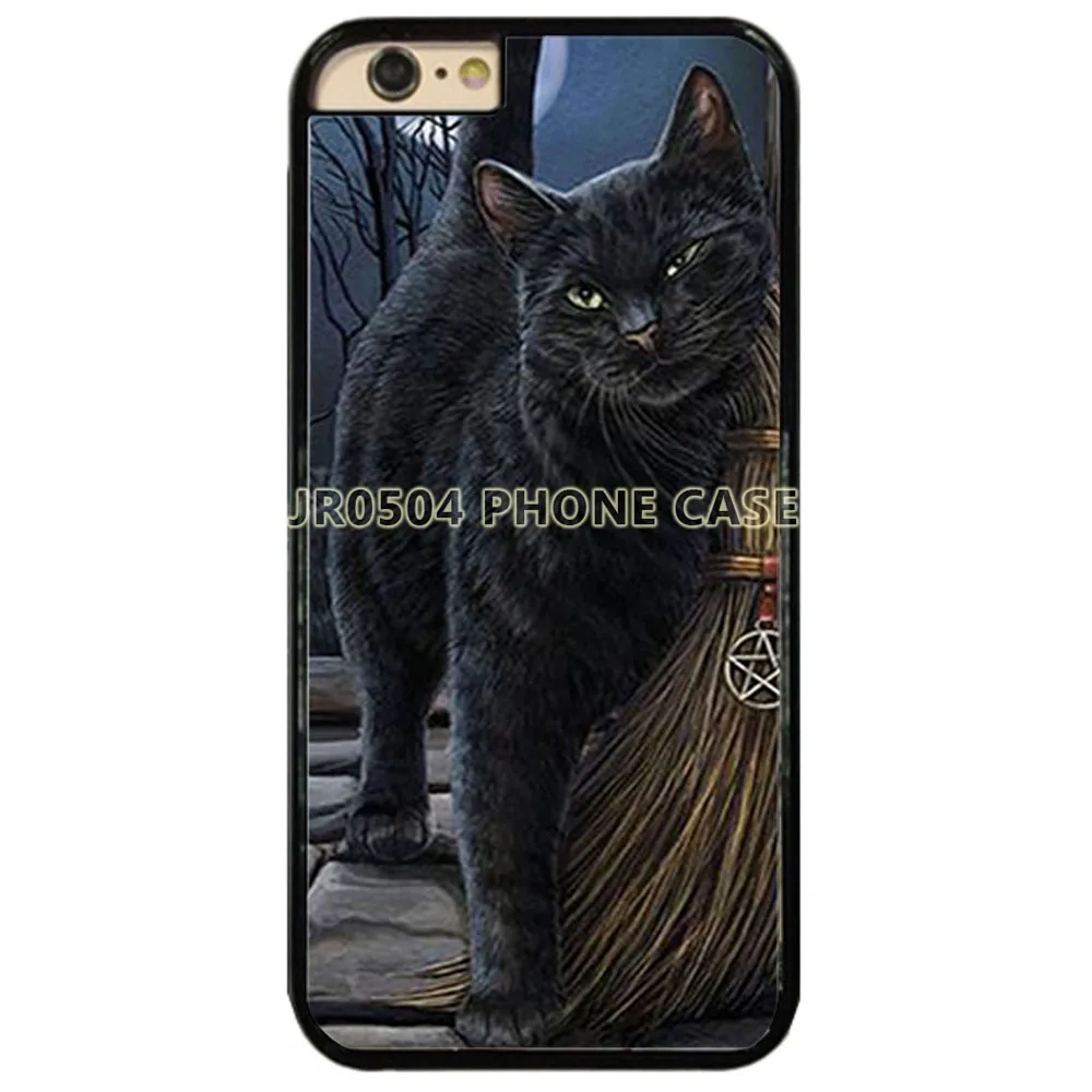 JR0504 Черный кот Салем метла ведьмы PC + TPU чехол для телефона iphone XS MAX XR X 5S 6s 7 8 плюс