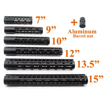 

Black Slim Style 7" 9" 10" 12" 13.5" 15" AR-15 Free Float Keymod Handguard Picatinny Rail for Hunting Tactical Rifle Scope Mount