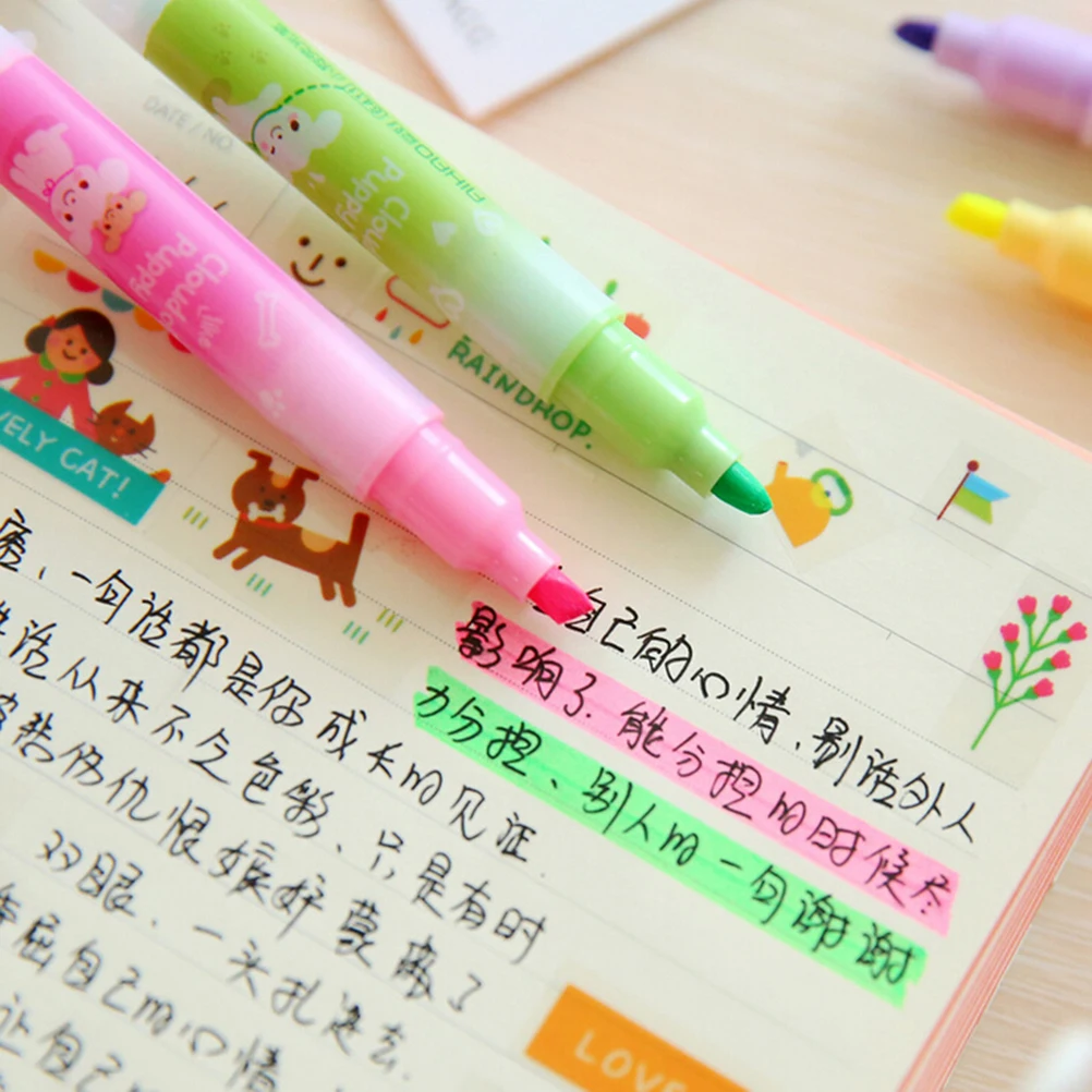 6 шт./партия Kawaii Dog Maker ручка конфетного цвета маркерные ручки флуоресцентная ручка для детей офисные школьные принадлежности милые канцелярские принадлежности
