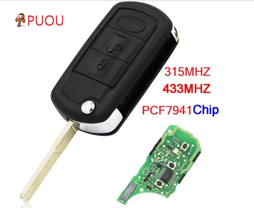

Folding Remote Smart Car Key for Land Rover Discovery 3 4 Full Key 433MHZ/315 with PCF7941 Chip HU92