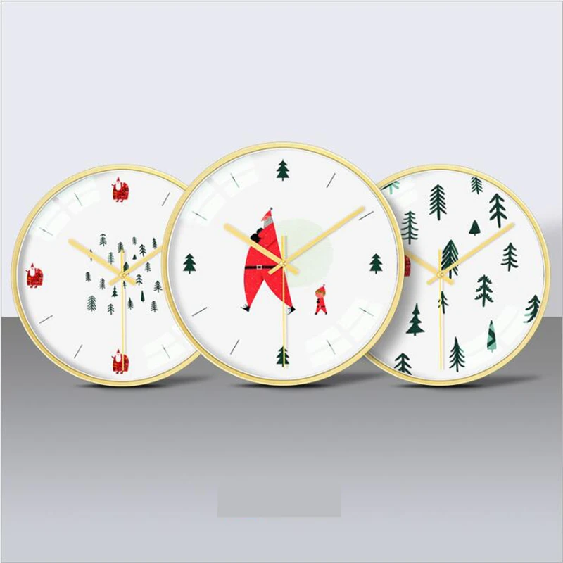 

Geekcook Wrought Iron Wall Clock Living Room Personality Creative Fashion Simple Clock Bedroom Porch Christmas Clock Wall Clock