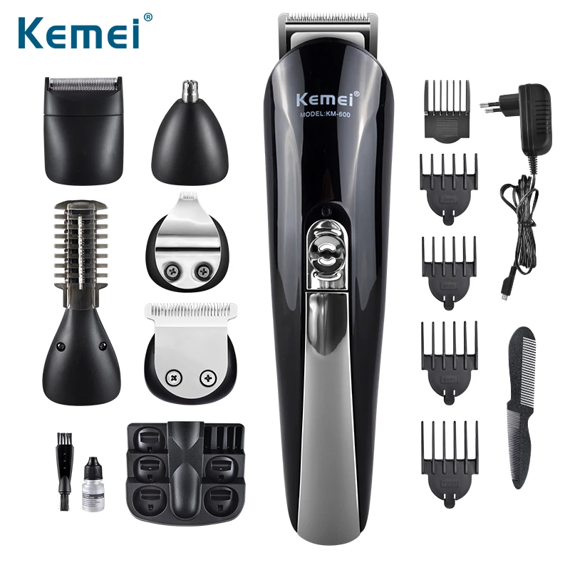 Kemei600 6 in 1 Hair Trimmer Titanium Hair Clipper Electric font b Shaver b font Beard