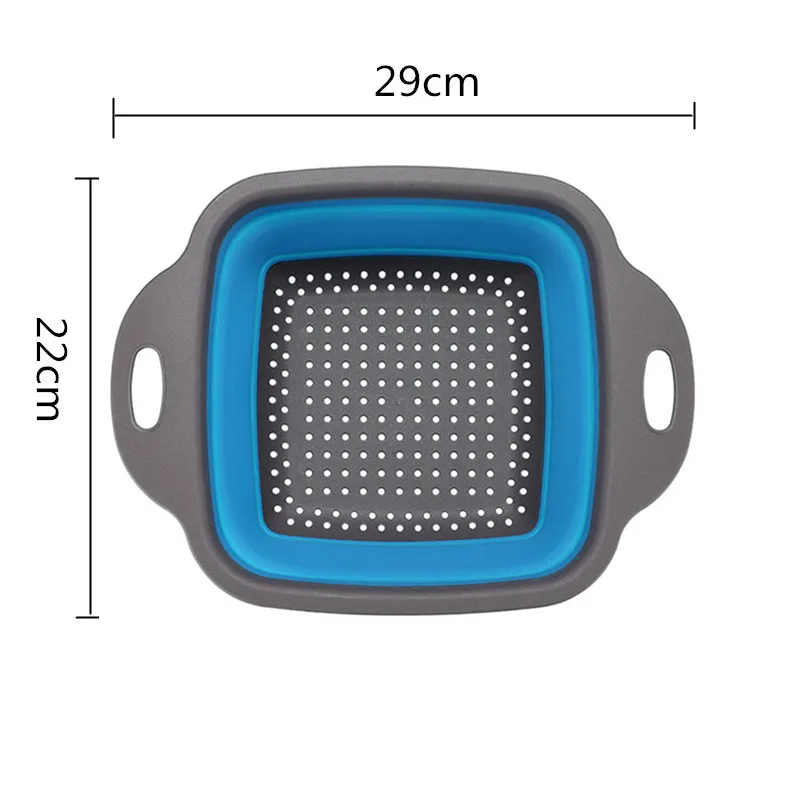 1 шт. квадратный фильтр Силиконовый складной корзина для мытья фруктов и овощей фильтр с ручкой дуршлаг кухонный инструмент - Цвет: big