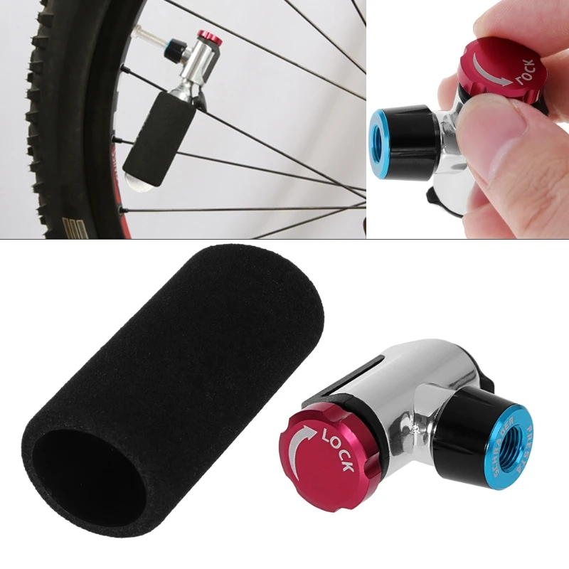 cheap 1 Set Bicycle CO2 Inflator Pump Valve amp;Cover Protective Carbon Dioxide Portable