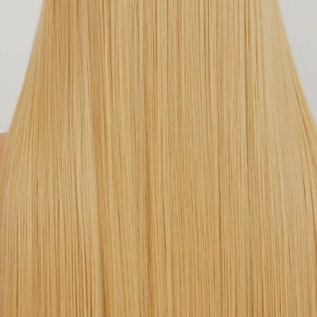 QD-Tizer волосы длинные прямые волосы#613 цвет кружевные волосы без клея термостойкие синтетические парики на кружеве для черных женщин - Цвет: #613