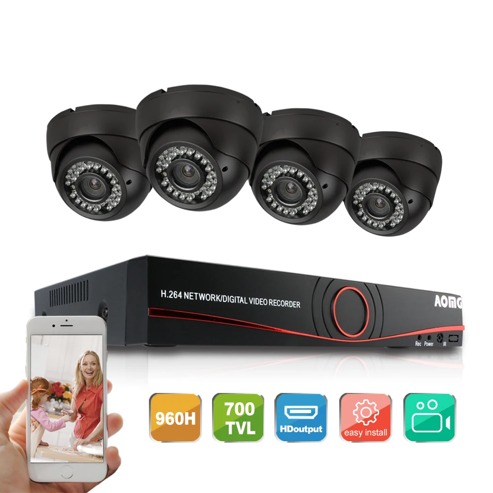 

8CH 960H HD-TVI DVR Recorder HDMI With 4PCS 800TVI Indoor Outdoor Surveillance Security Camera System, IR Cut built in