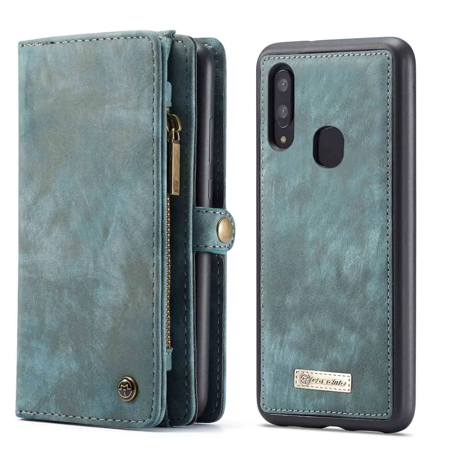 blue Для Coque samsung A40 чехол на молнии кошелек Folio Магнитный чехол из натуральной кожи чехол для samsung Galaxy A40 A50 A30 A20 S10 Plus - Цвет: blue