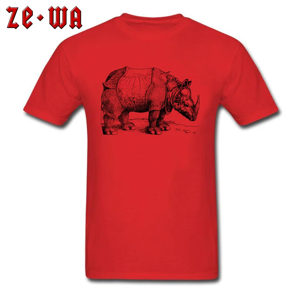 Graphic Men's Top T-shirts rhinoceros of durer 3133131_960_720 Tops Shirts All Cotton Crew Neck Short Sleeve T Shirt Normal rhinoceros of durer 3133131_960_720 red