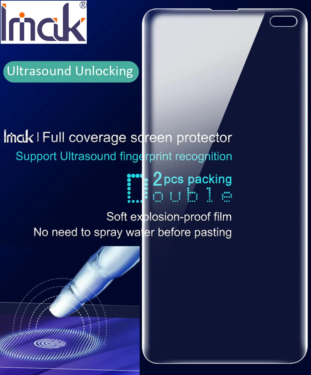 Пленка imak для ультразвуковой разблокировки Samsung Galaxy S10 Plus Защитная Прозрачная