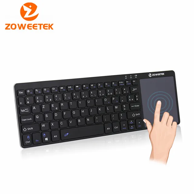 Best Offers Zoweetek  K12-1 Mini Keyboard 2.4G Wireless French Keyboard touchpad Design for PC Android TV Box HTPC Black Handheld Keyboard