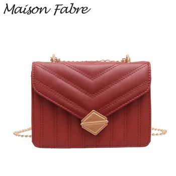 

Maison Fabre Bag women Leather crossbody bag Chain solid Shoulder bag 2019 Summer clutch purse evening bags clutches womens
